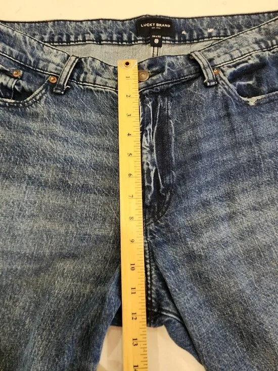 Lucky Brand 363 Cotton Linen Vintage Straight Denim Blue Jeans Men's Size 36x32 - Picture 12 of 15